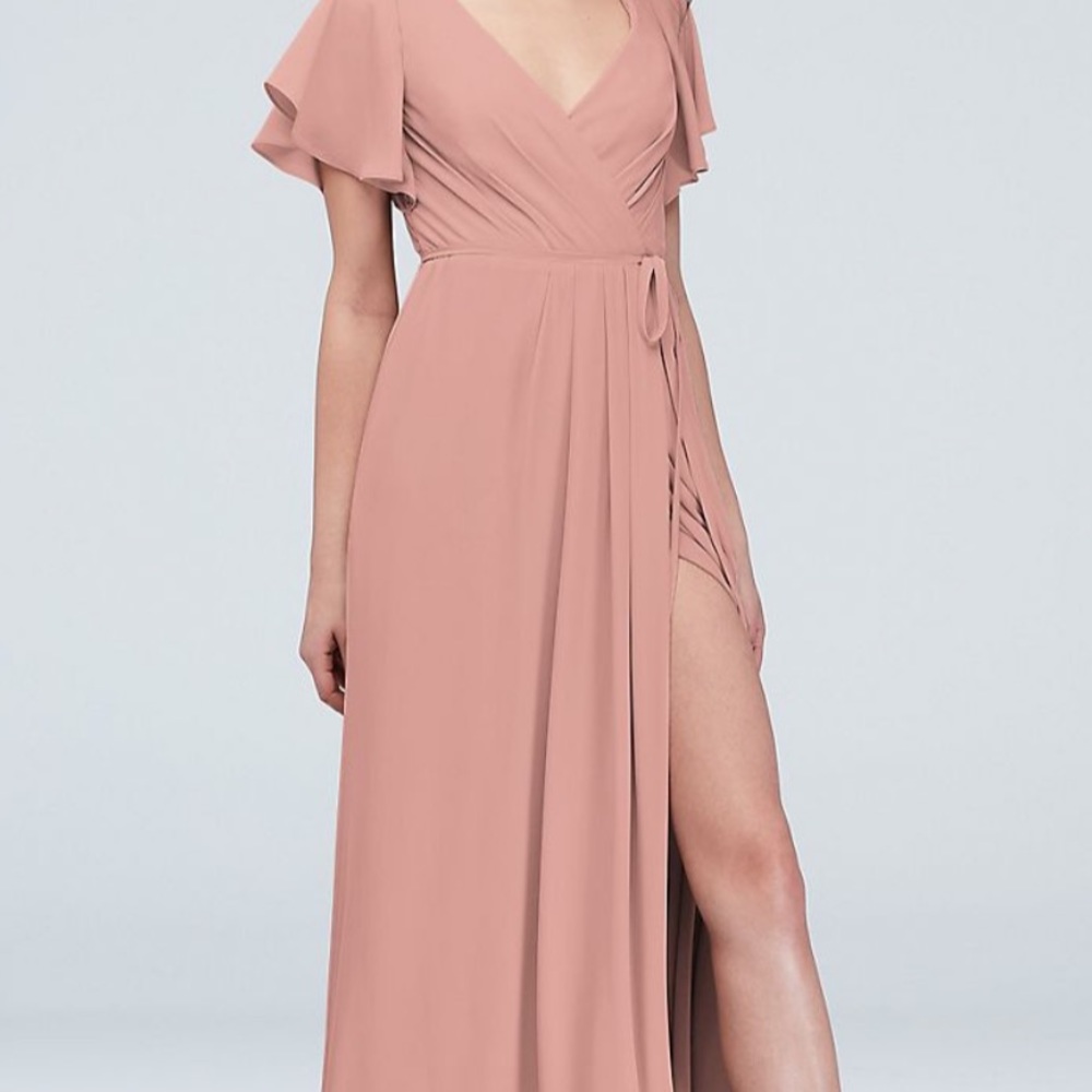 Ballet pink bridesmaid dress/ wrap dress size 10